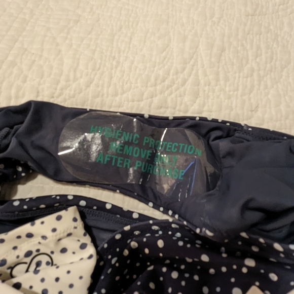 NWT CALIA by Carrie Underwood Blue White Dot Long Sleeve Swimsuit Size 16 - Picture 5 of 5